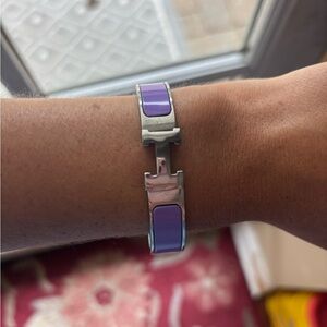 Purple & Silver Hermes Style Bracelet